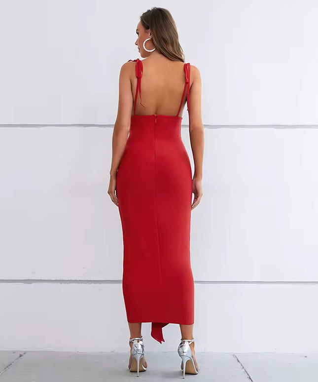 Vestido Bandage Vermelho Drapeado