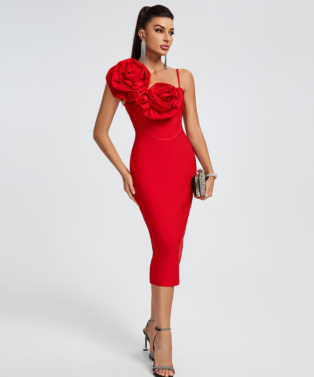 Vestido Midi com Estampa Floral