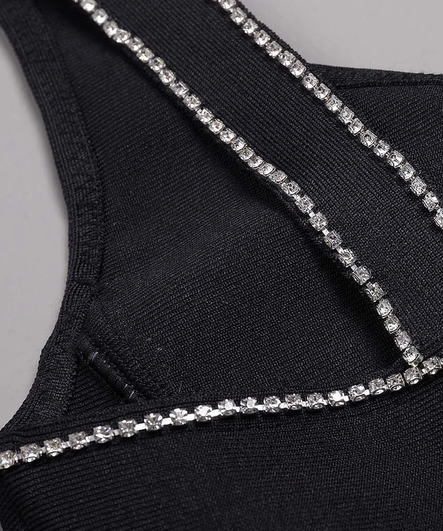 Vestido longo preto com fenda