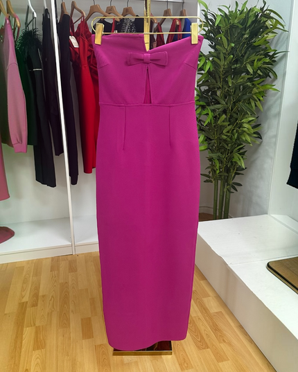 Vestido de Noite Roxo Sem Alças