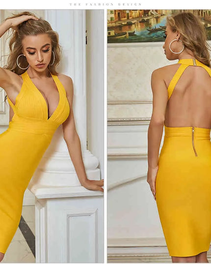 Vestido com decote em V