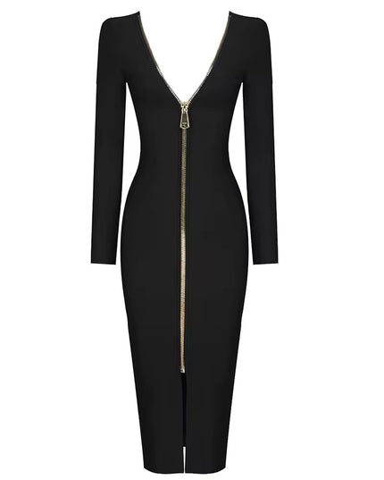Vestido com decote Redondo e costas abertas