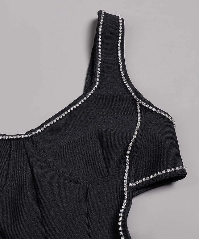 Vestido longo preto com fenda