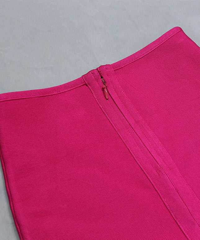 Saia midi com zíper elegante