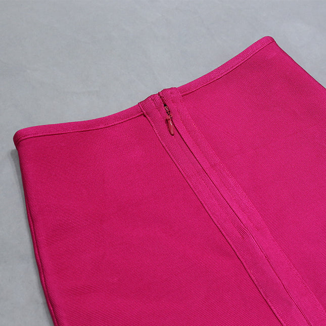 Elegant Midi Bandage Skirt with Zipper - Versatile for Casual and Party Wear