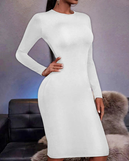 Long-sleeved fitted dress - Elegant casual and party bodycon dress