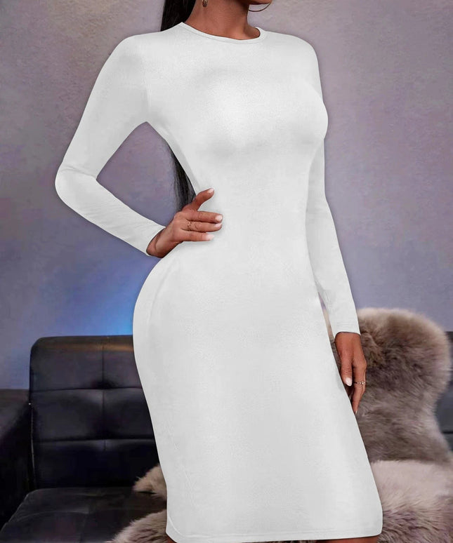 Vestido justo de mangas compridas