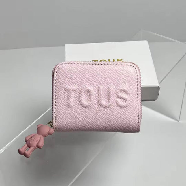 Carteira TOUS Rosa Mini Zip com Porta-Moedas